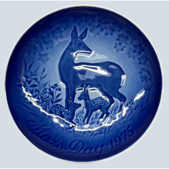 Bing & Grondahl 1975 Mors Mother's Day Doe Deer with Fawns Collector Plate 9375 - Picture 1 of 4